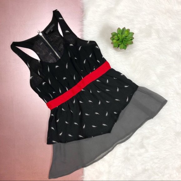 🖤Urban Outfitters Printed Chiffon Zip Top, XS - Picture 1 of 11